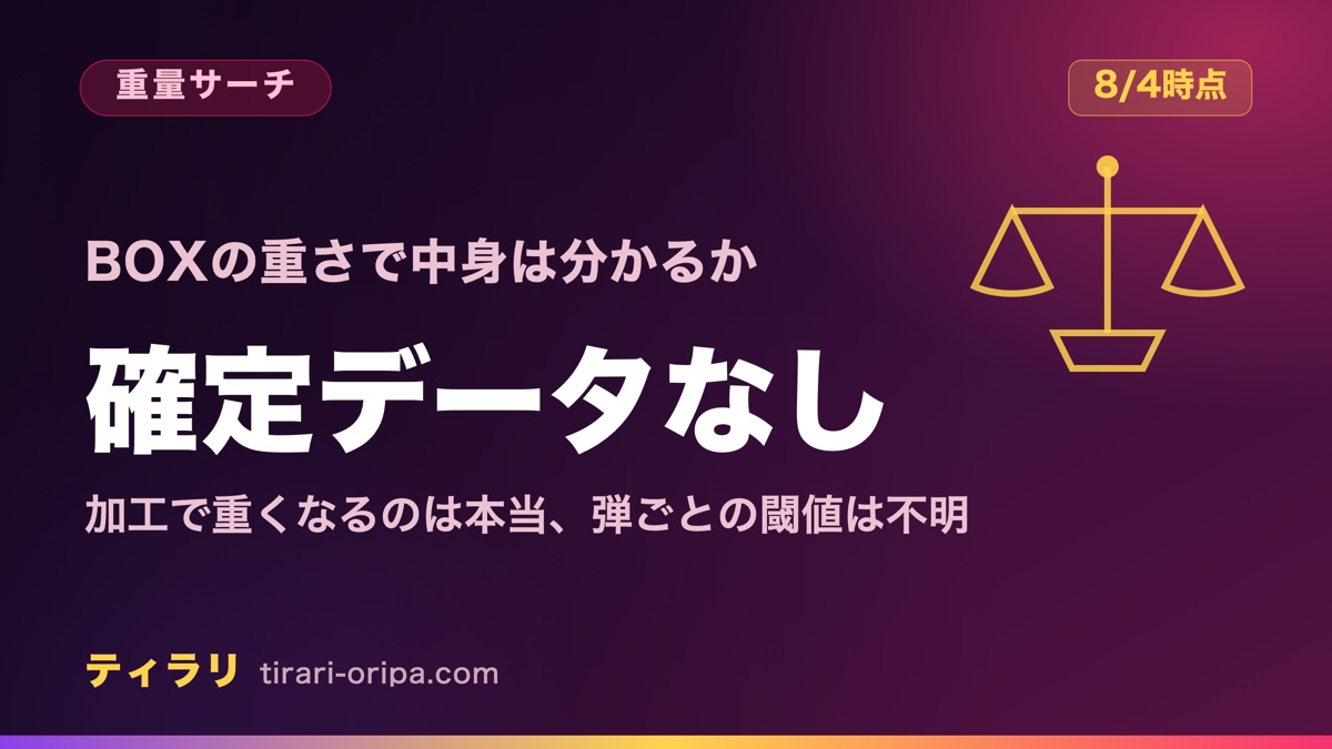 ストームエメラルダの重量サーチ|確定した閾値グラム数は非公表